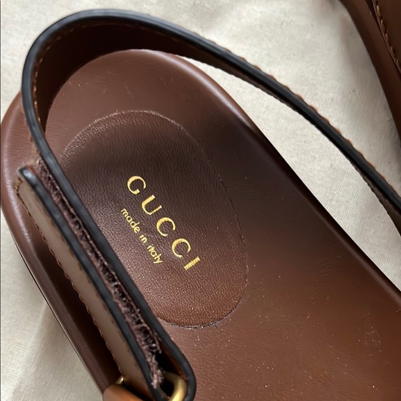 NWT Gucci Interlocking G Brown Leather Platform Sandals - Picture 6 of 14